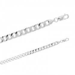 Bracelet gourmette carrée en argent 925/1000