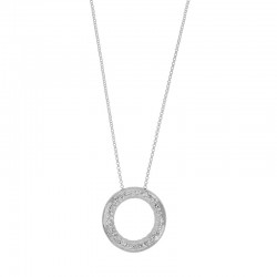 Collier en argent anneau effet forgé 925/1000