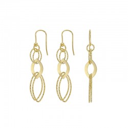 Boucles d'oreilles en argent 925/1000 doré diamantés