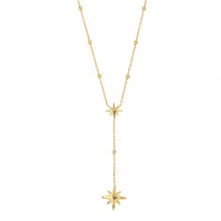 Collier avec des étoiles façon chapelet en argent 925/1000 doré