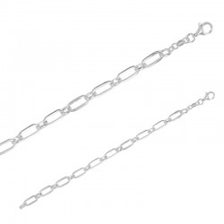 Bracelet argent 925/1000 maille fantaisie forçat allongée