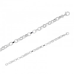 Bracelet argent 925/1000 maille jaseron limée