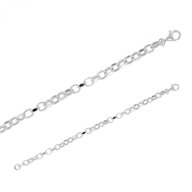 Bracelet argent 925/1000 maille jaseron limée