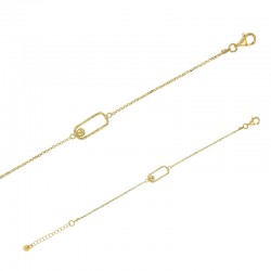 Bracelet URBAN en argent 925/1000 doré motif rectangle