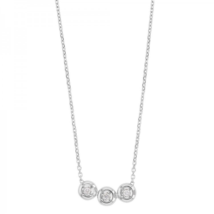 Collier en Or blanc 18 carats avec 3 diamants