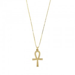 Collier croix Ankh en argent 925/1000 doré