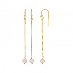 Boucles d'oreilles en argent 925/1000 doré avec perle