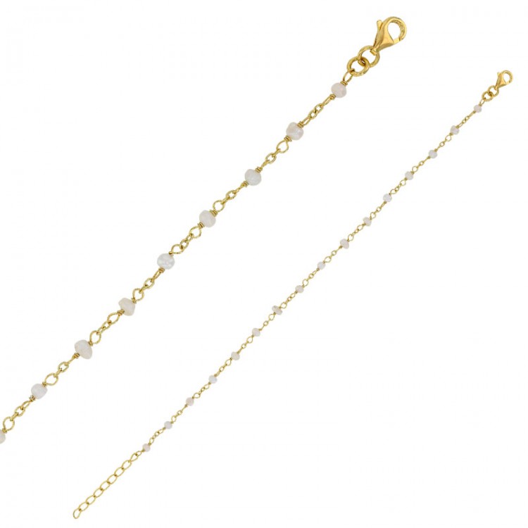 Bracelet en argent 925/1000 doré orné de perles