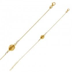 Bracelet coquillage en argent 925/1000 doré orné de perles