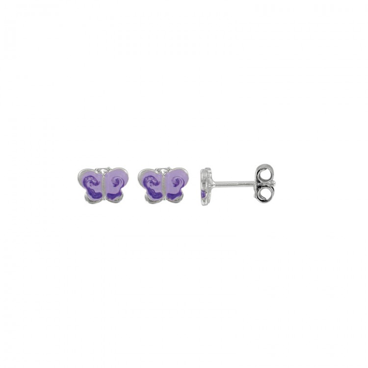 Boucles d'oreilles Papillon Violet