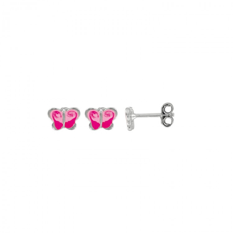 Boucles d'oreilles Papillon Rose