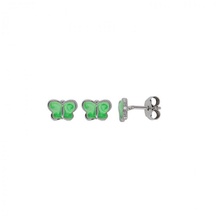 Boucles d'oreilles Papillon Vert