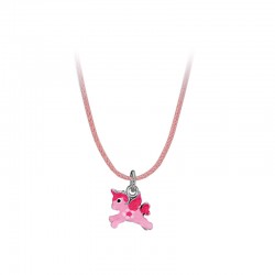 Collier Pendentifs Licorne Rose en Argent