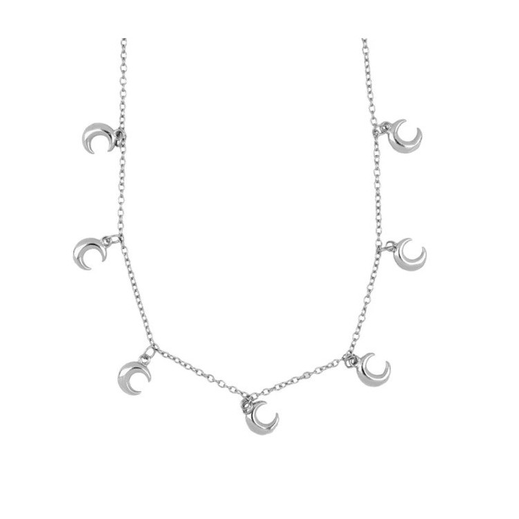 Collier ras du cou rond en argent 925/1000ème avec pierre zirconium.