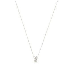 Collier en argent lapin pierre blanche