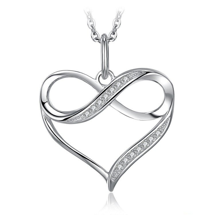 Pendentif coeur argent 925/1000ème avec pierres en zirconium.