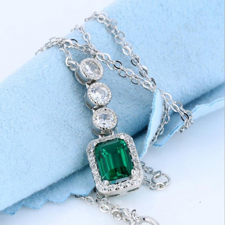 Collier En Argent Sterling S925 Avec Pendentif En Moissanite Pour Femme