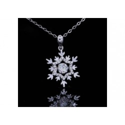 Collier flocon de neige moissanite et argent 925