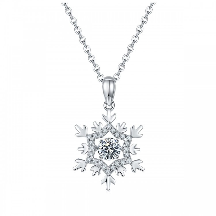 Collier flocon de neige moissanite et argent 925