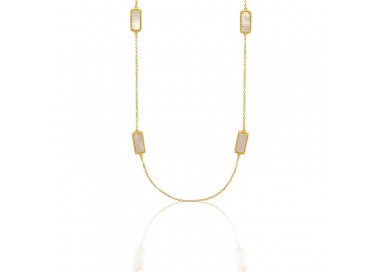 Long Collier Sautoir En Nacre - 100 Cm - Perles Beiges - Sans Marque