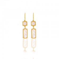 Boucles d'oreilles perlées nacre et argent 925/1000 doré