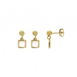 Boucles d'oreilles MADRE PERLA en argent 925/1000 doré avec nacre de forme carrée.