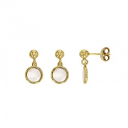 Boucles d'oreilles MADRE PERLA en argent 925/1000 doré avec un nacre en forme ronde